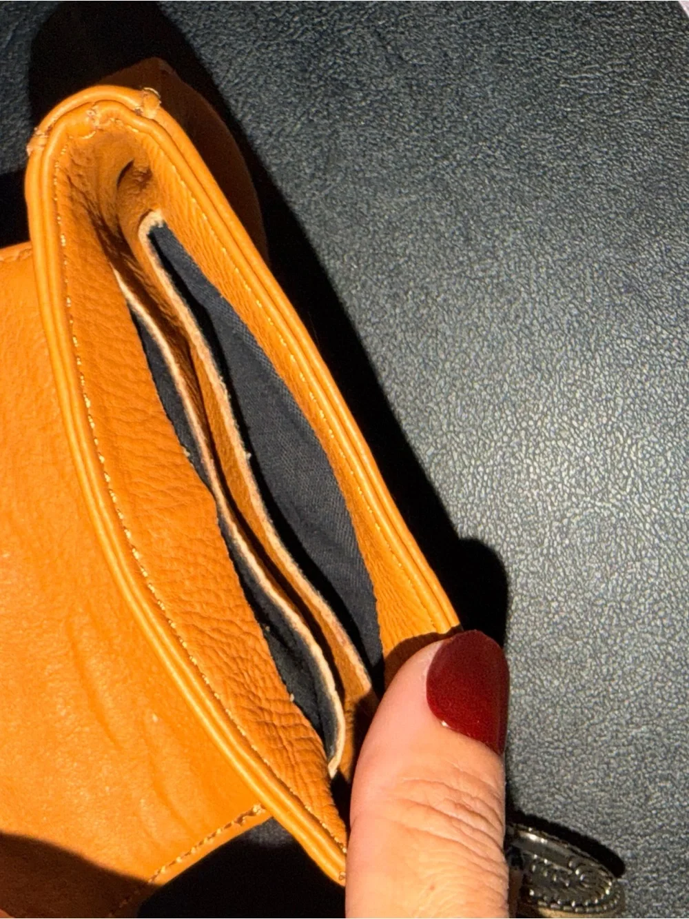 Pebbled Leather Fold-Top Wristlet Wallet